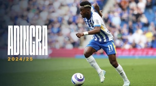 天空记者：桑德兰将签下布莱顿23岁翼锋阿迪格拉，总费用2050万镑