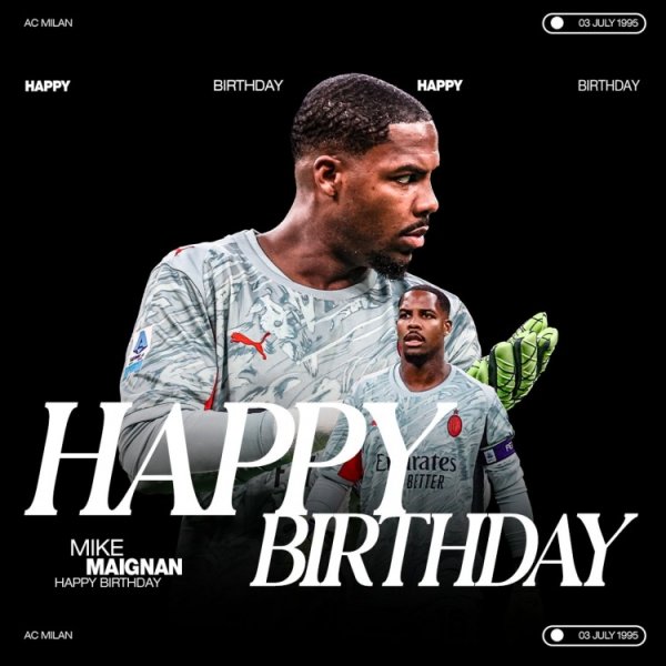 米兰祝迈尼昂30岁生日快乐，球员加盟以来出战163场丢170球