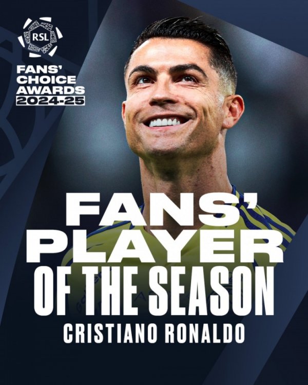 官方：C罗当选2024-2025赛季沙特职业联赛  球迷票选最佳球员