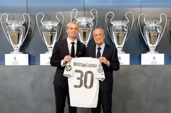 皇马官方：马斯坦托诺签约六年，运动活动    服  号码30号