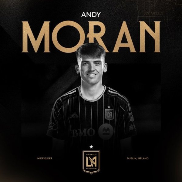 布莱顿官方：21岁中场球员莫兰外租加盟洛杉矶FC，租期至明年1月