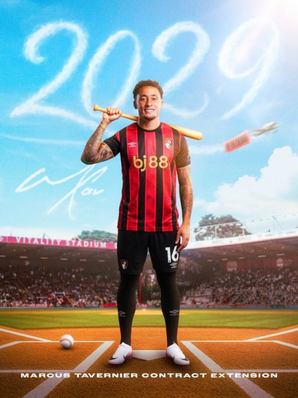 官方：伯恩茅斯与翼锋塔韦尼耶续约至2029年