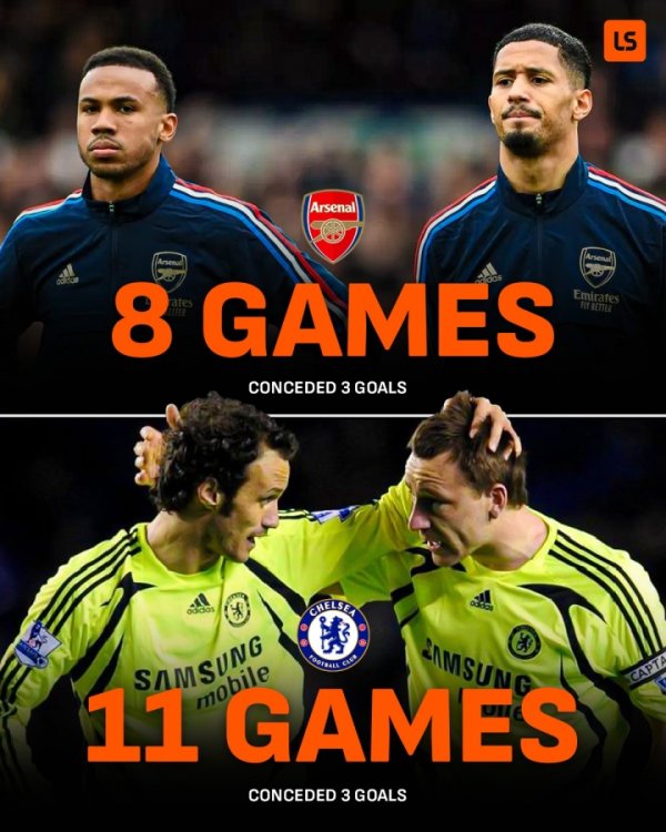 追逐记录  ？阿森纳8轮丢3球，04/05切尔西11轮丢3球+整赛季丢15球