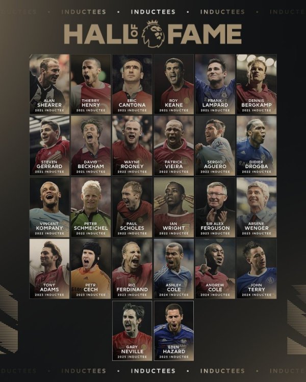 英超切尔西名人堂：兰帕德、德罗巴、切赫、特里、科尔、阿扎尔